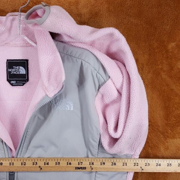 THE NORTH FACE Jacket Girls XL Pink Gray Zip Up Denali Fleece Polartec - Picture 9 of 11